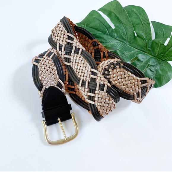 Linea Pelle Accessories - Linea Pelle Boho Leather Solid Brass Buckle Belt M